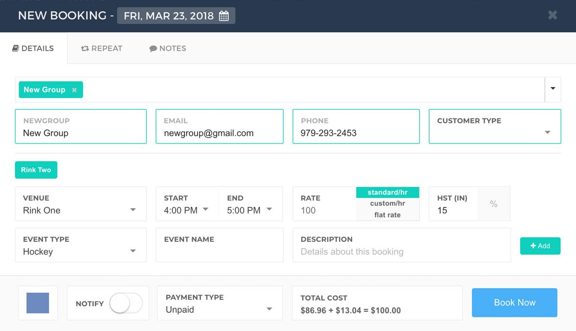 Online Ice Booking